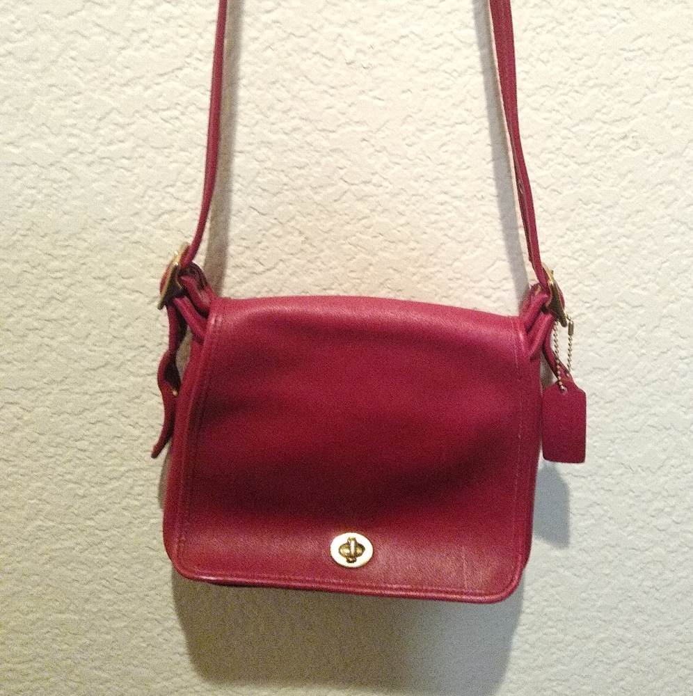 Red leather Coach Legacy Companion Handbag